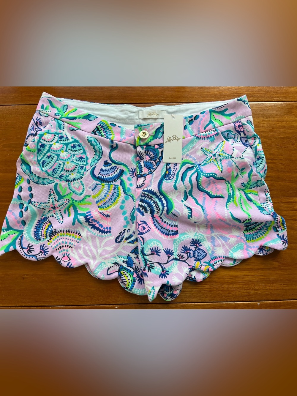 Lilly Pulitzer Buttercup Scalloped Knit Shorts Lilac Freesia Mermaid For You 14